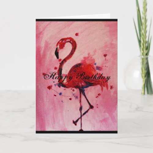 Happy Birthday _ Flamingo Grukartegreeting card