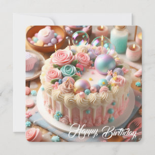 Happy Birthday Flat Card for Little Princesses