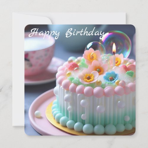 Happy Birthday Flat Card for Little Princesses