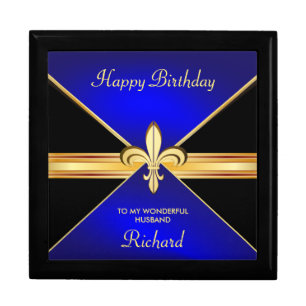 Happy Birthday Fleur-de-Lis Mens Custom Gift Box