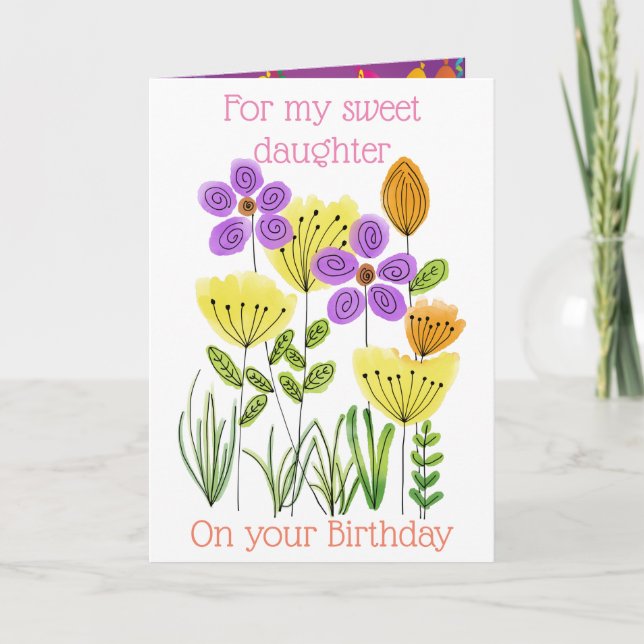 Happy Birthday fllowers  Thank You Card (Front)