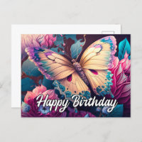 Happy Birthday Floating Butterfly Design