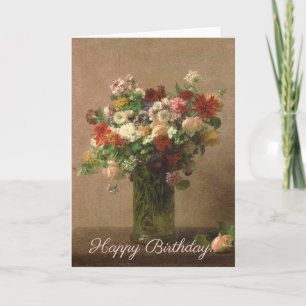 Happy Birthday - Floral Bouquet French Fine Art Card