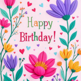 Happy Birthday Floral Card