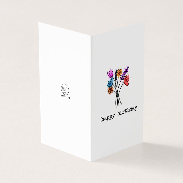 Happy Birthday Floral Folded Card Pack (Outside)