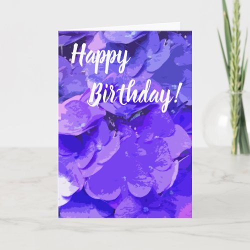  Happy Birthday Floral Hydrangea Flower Card