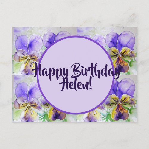 Happy Birthday floral ladies Name Postcard Card