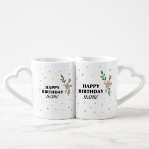 happy birthday floral mug