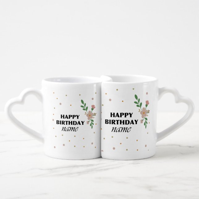 happy birthday floral mug (Front Nesting)