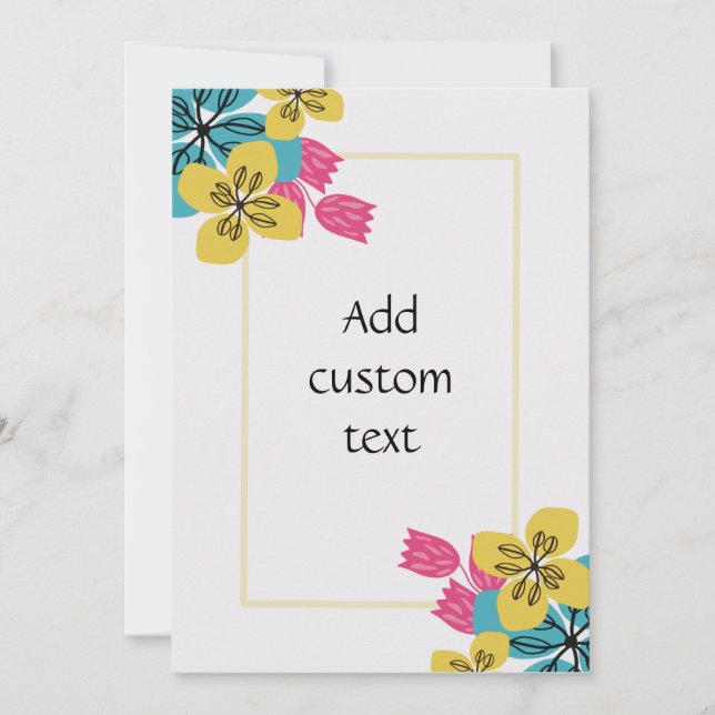 Happy birthday floral simple customizable invitation (Front)