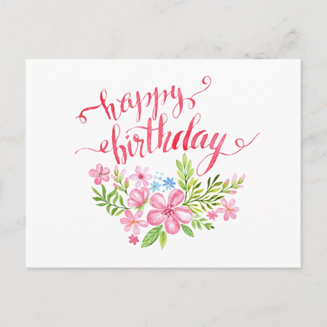 Happy Birthday Flower Card (Front)