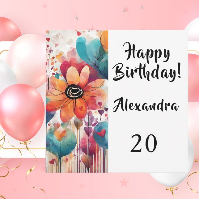 Happy Birthday Flower Congratulations Card (Happy Birthday Flower Congratulations Card)