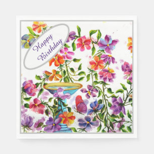 Happy Birthday FLOWER GARDEN PARTY Napkins