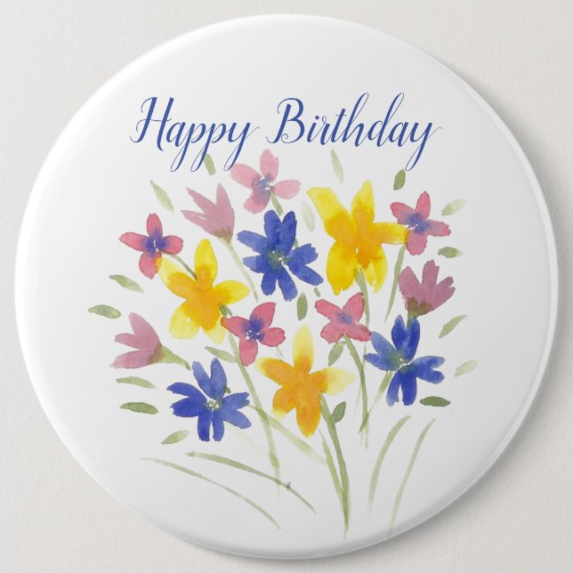 Happy Birthday Flower Pin (Front)