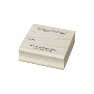 Happy Birthday Flower Shop Florist Rubber Stamp