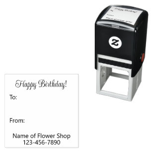 Happy Birthday Flower Shop Florist Self-inking Stamp