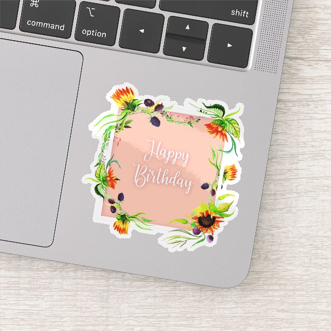 Happy birthday flower sticker (Detail)
