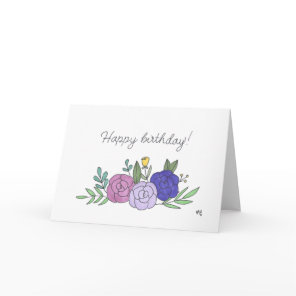 Happy Birthday Flowers 2 Card