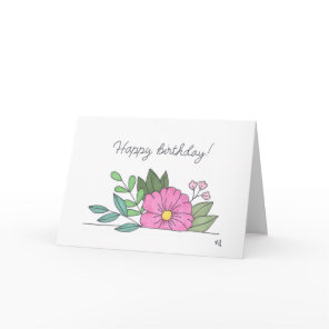 Happy Birthday Flowers 4 Card