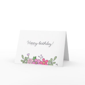 Happy Birthday Flowers 8 Card