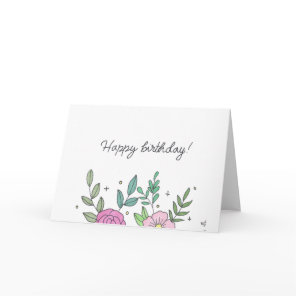 Happy Birthday Flowers 9 Card