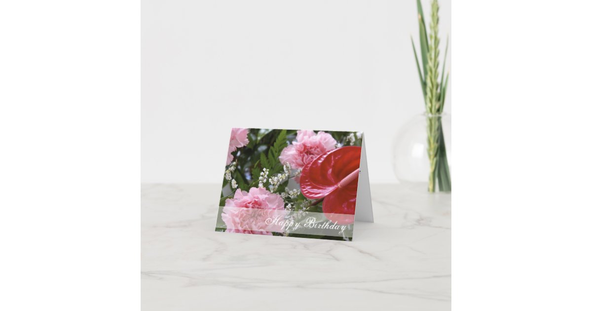 Happy Birthday Flowers Bouquet Card Zazzle Com