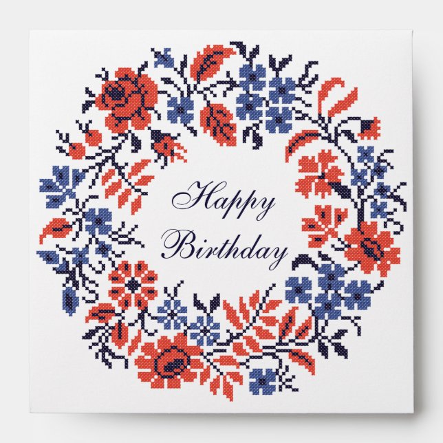 Happy Birthday Flowers cycle Envelope (Front)