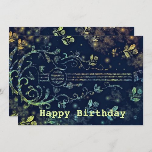 Happy Birthday _ Flowers Guitar Art _