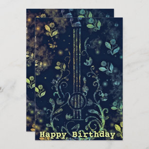 Happy Birthday - Flowers Guitar Art