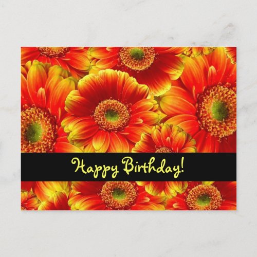 Happy Birthday Flowers Postcard