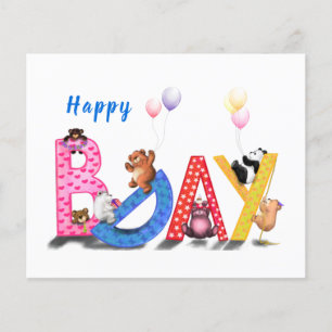 Happy Birthday Flyer Baby Bears Party Celebration