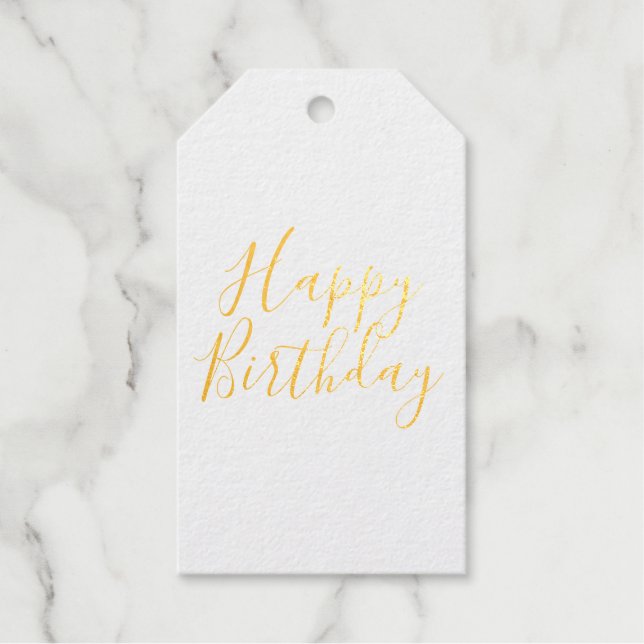 Happy Birthday Foil Gift Tags (Front)