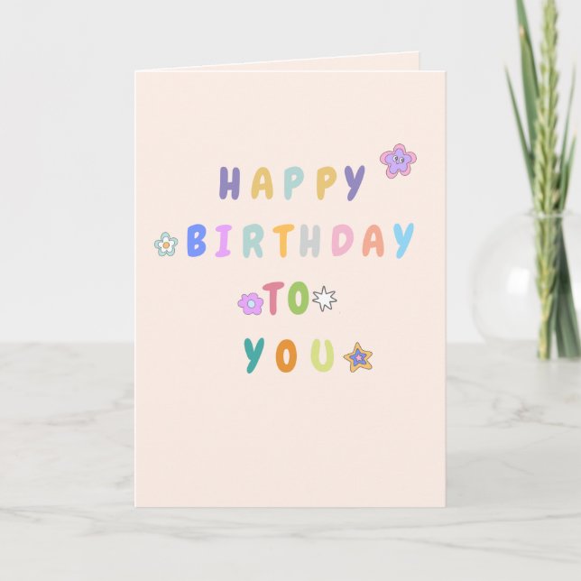 ' Happy birthday 'Folded Greeting Card (Front)