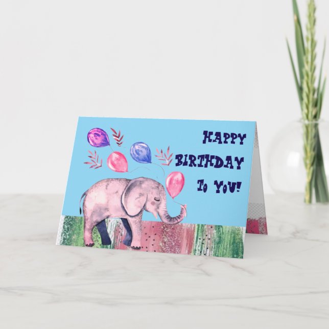 Happy Birthday Folded Greeting Card (Front)