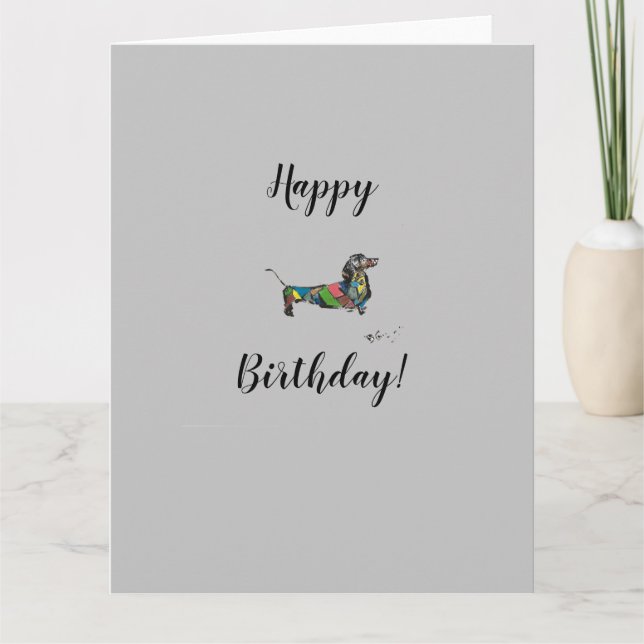 Happy Birthday Folded Greeting Card Blank Inside (Front)