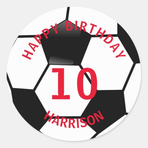 Happy Birthday Football Classic Round Sticker