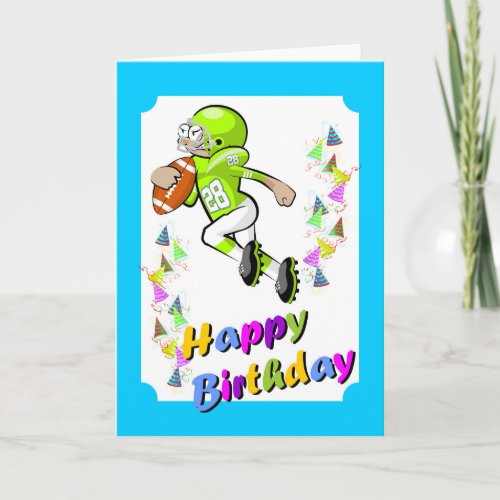 Happy birthday for a brave American Football playe Card