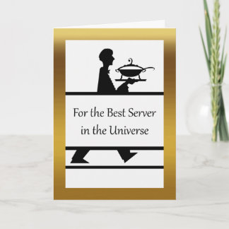 Happy Birthday for a Favorite Server, Waiter Card