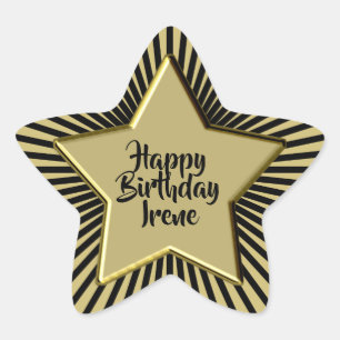 Happy Birthday: For All Ages Black/Gold Star Star Sticker