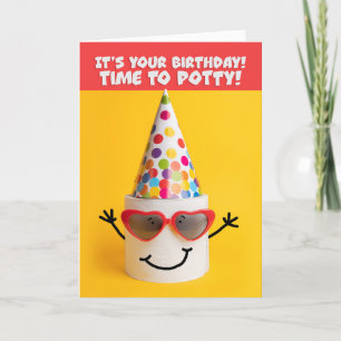 Happy Birthday For Anyone Funnt Roll of Toilet Pap Holiday Card