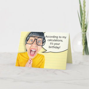 Happy Birthday For Anyone Funny Nerd Woman Holiday Card