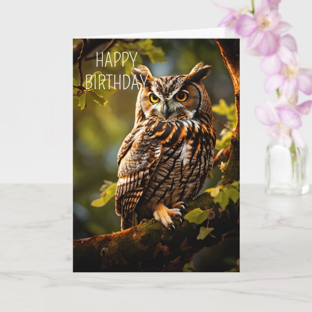 Happy Birthday! for anyone who likes OWLs Card (Orchid)