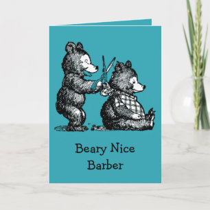 Happy Birthday for Barber Letterpress Thank You Card
