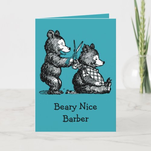 Happy Birthday for Barber Thank You Card