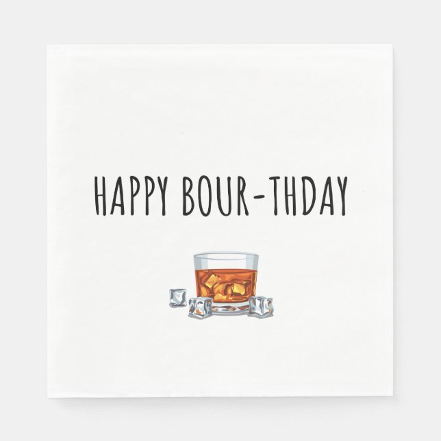 Happy Birthday for Bourbon Lover  Napkins (Front)