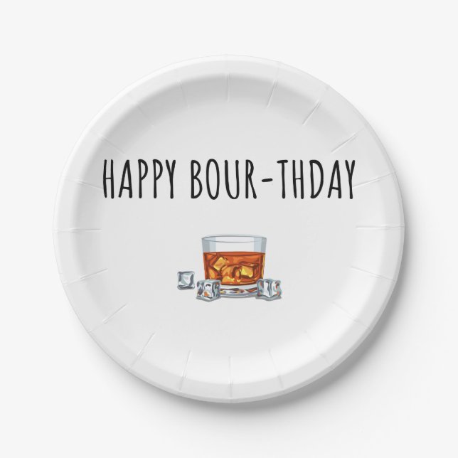 Happy Birthday for Bourbon Lover Paper Plates (Front)