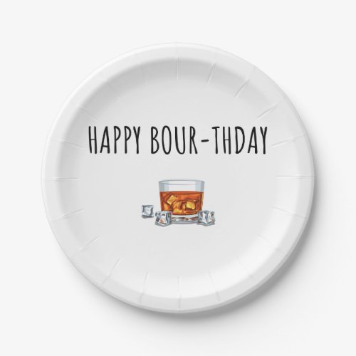 Happy Birthday for Bourbon Lover Paper Plates