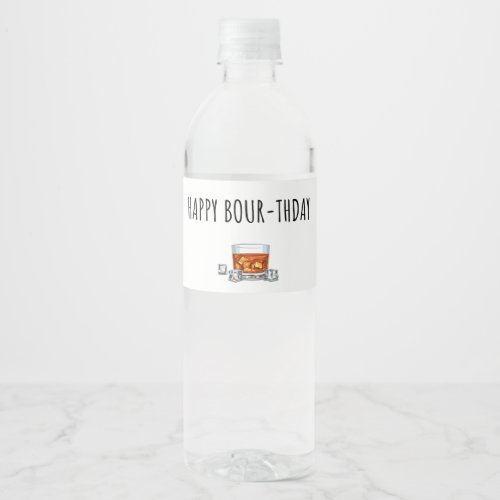 Happy Birthday for Bourbon Lover Water Bottle Label