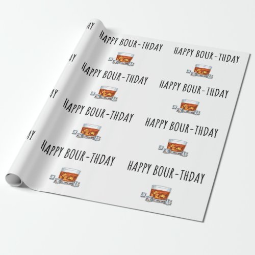 Happy Birthday for Bourbon Lover Wrapping Paper