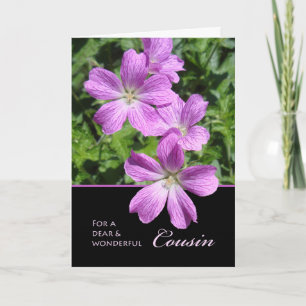 Happy Birthday for Cousin, Cranebill Geraniums Card